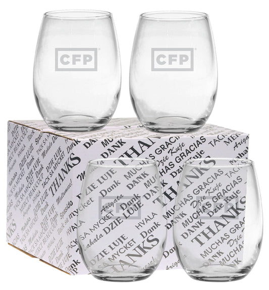 4-Piece Stemless Wine Glass Set