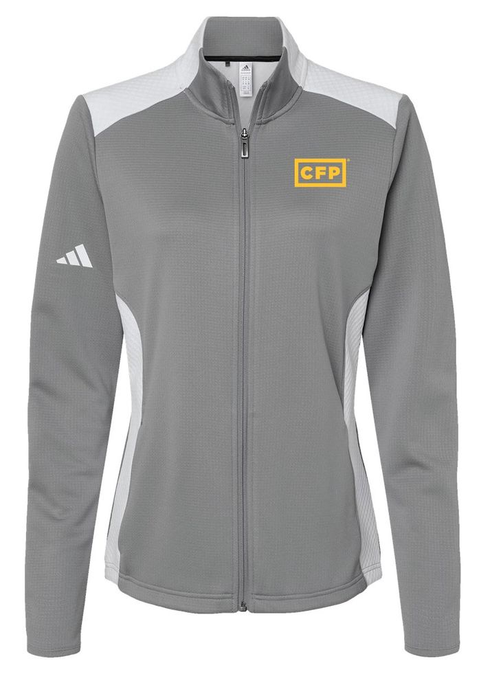 Adidas Women's Textured Mixed Media Full-Zip Jacket