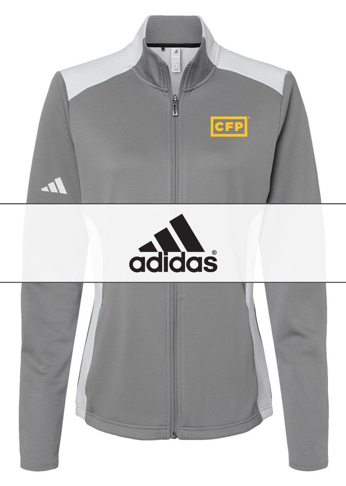 Adidas Women's Textured Mixed Media Full-Zip Jacket